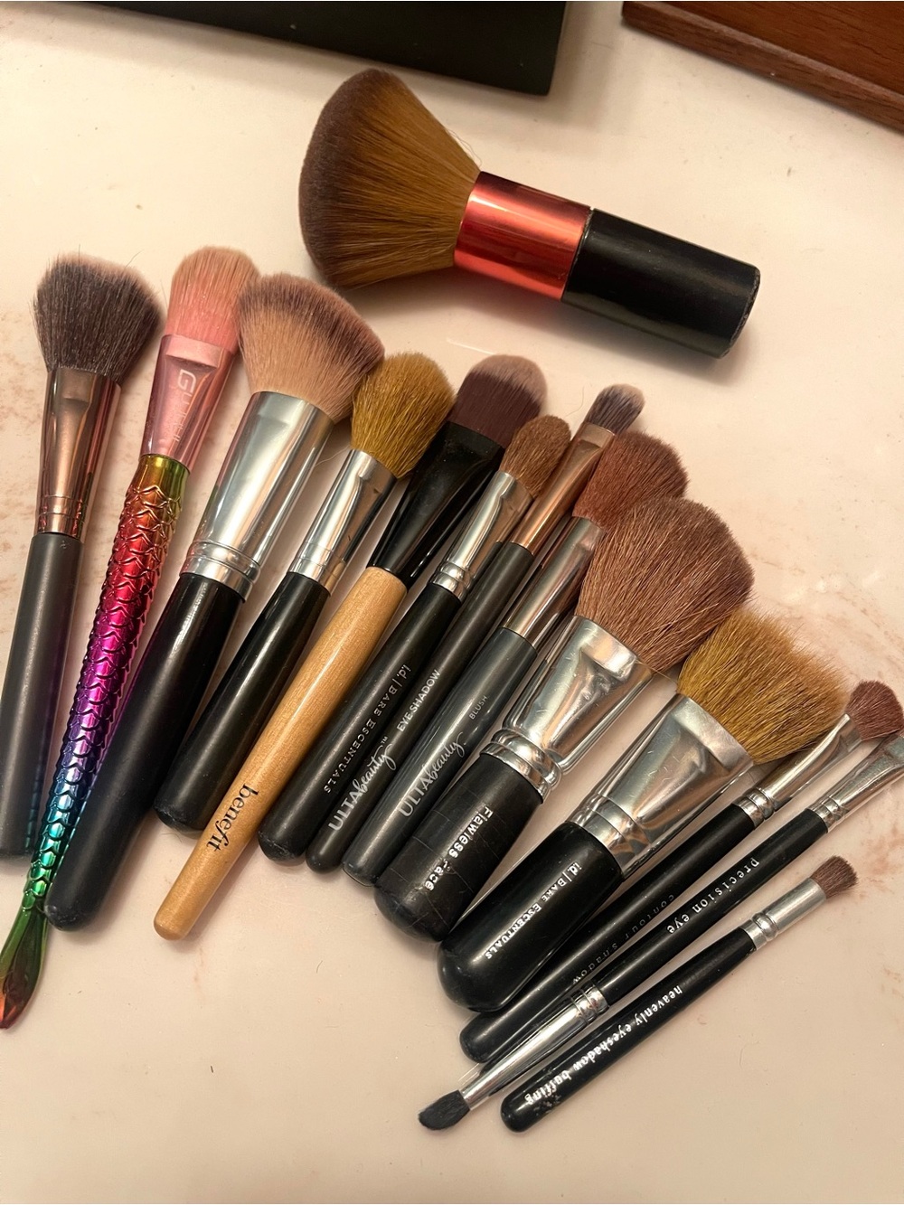 Makeup Brush Set - Assorted Pink, Black, Silver and Wood Handles
